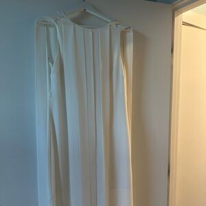 Vince camuto midi  ivory pleated dress